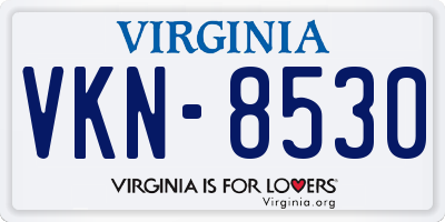 VA license plate VKN8530