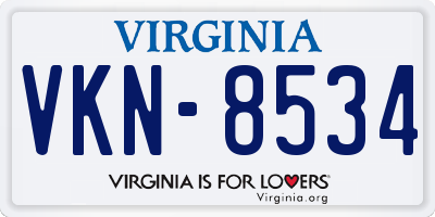 VA license plate VKN8534