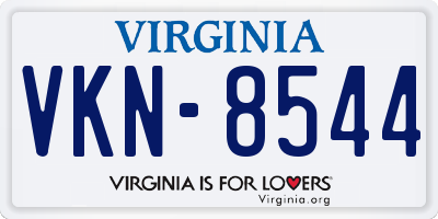 VA license plate VKN8544