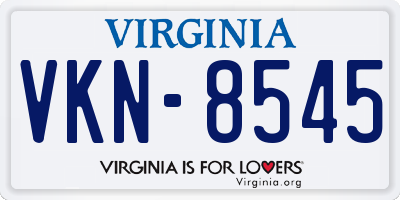 VA license plate VKN8545
