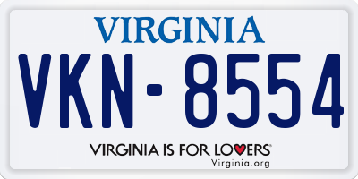 VA license plate VKN8554