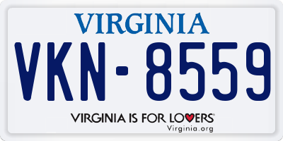VA license plate VKN8559