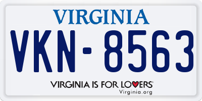 VA license plate VKN8563