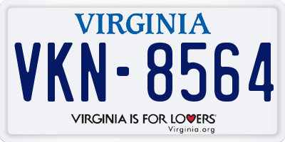 VA license plate VKN8564
