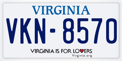 VA license plate VKN8570