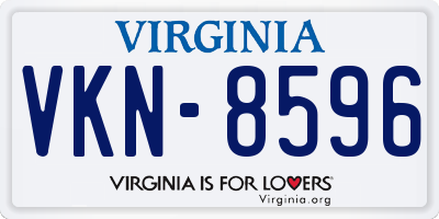 VA license plate VKN8596