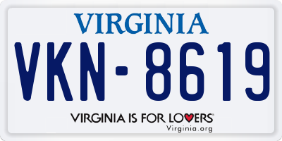 VA license plate VKN8619