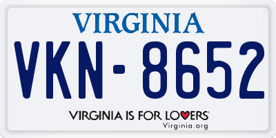 VA license plate VKN8652
