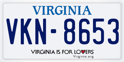VA license plate VKN8653