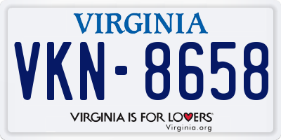 VA license plate VKN8658