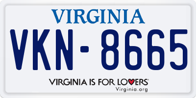 VA license plate VKN8665