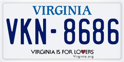 VA license plate VKN8686