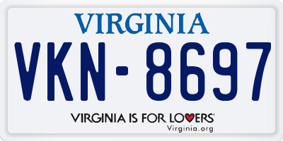 VA license plate VKN8697