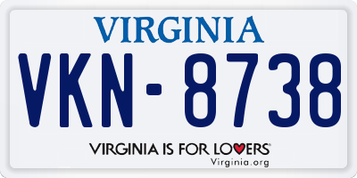 VA license plate VKN8738