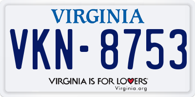 VA license plate VKN8753