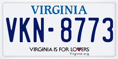 VA license plate VKN8773