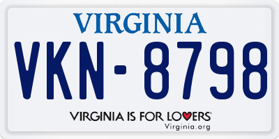 VA license plate VKN8798