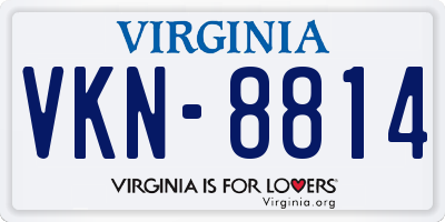 VA license plate VKN8814