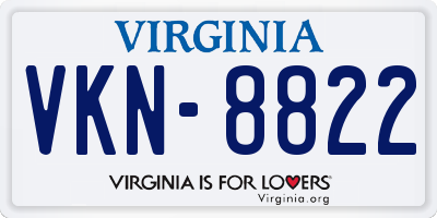 VA license plate VKN8822