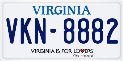 VA license plate VKN8882
