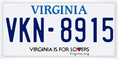 VA license plate VKN8915