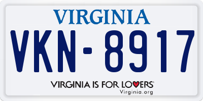 VA license plate VKN8917