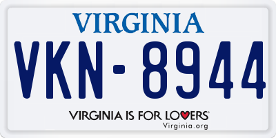 VA license plate VKN8944