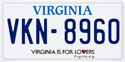 VA license plate VKN8960