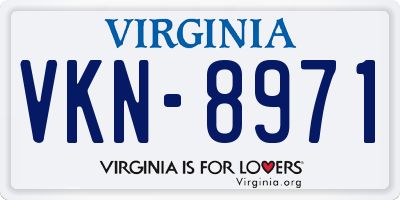VA license plate VKN8971