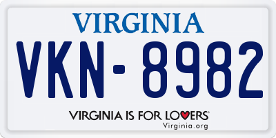 VA license plate VKN8982