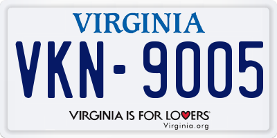 VA license plate VKN9005