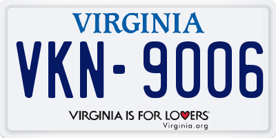 VA license plate VKN9006