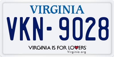 VA license plate VKN9028