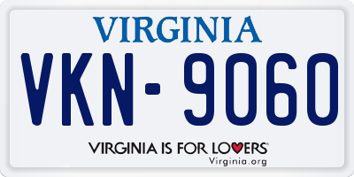 VA license plate VKN9060