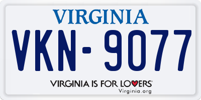 VA license plate VKN9077