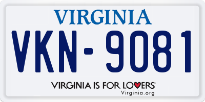 VA license plate VKN9081