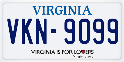 VA license plate VKN9099