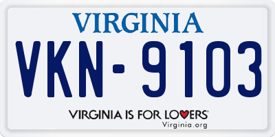 VA license plate VKN9103