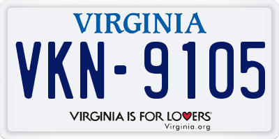 VA license plate VKN9105