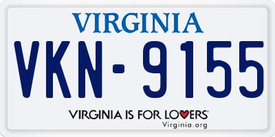 VA license plate VKN9155