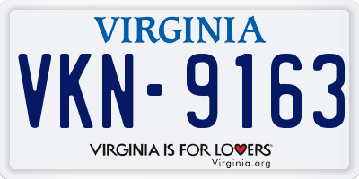 VA license plate VKN9163