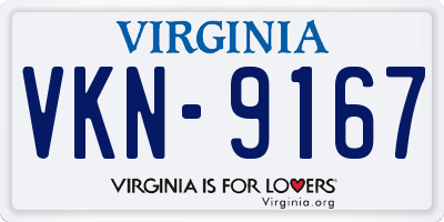VA license plate VKN9167