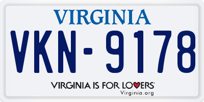 VA license plate VKN9178