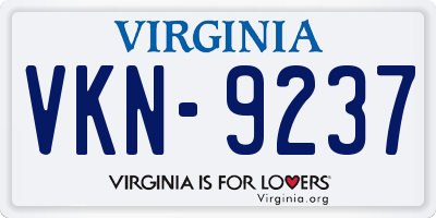 VA license plate VKN9237