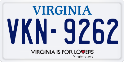 VA license plate VKN9262