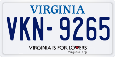 VA license plate VKN9265