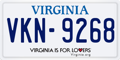 VA license plate VKN9268