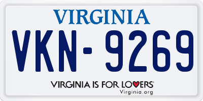 VA license plate VKN9269