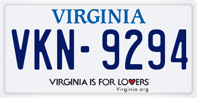 VA license plate VKN9294