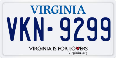 VA license plate VKN9299
